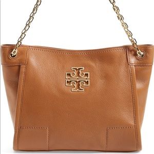 NWT. Tory Burch Britten Small Slouchy Tote. Bark